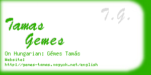 tamas gemes business card